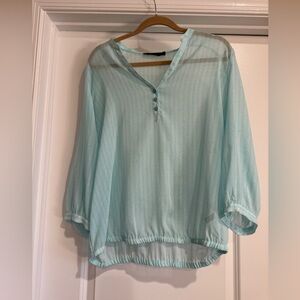 The Limited Teal and White Patterned Blouse Size XL